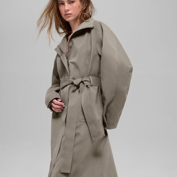 Alo Yoga Journey Trench Coat Light Cocoa - Picture 2 of 6